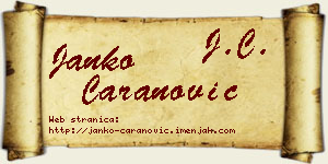 Janko Caranović vizit kartica